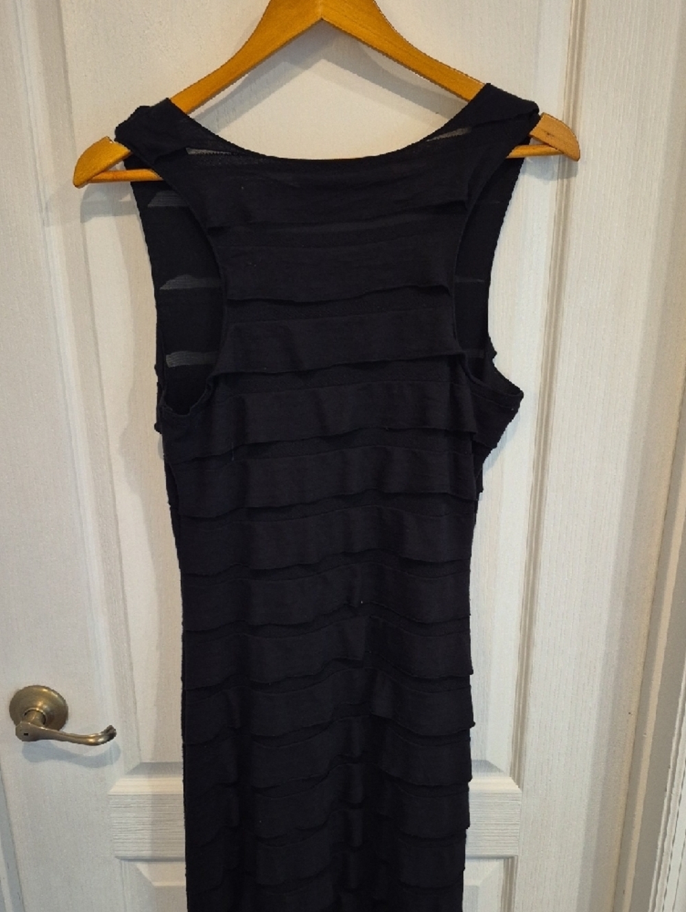 Max Studio Black Ruffle-Tier Scoop Neck Maxi Dress - Picture 8 of 9